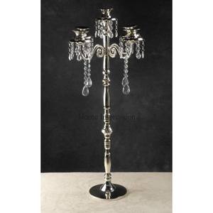 Candelabro de arte creativo moderno de 5 brazos con recubrimiento en polvo de Color negro de Metal resistente para centro de mesa de boda - Product Image 6