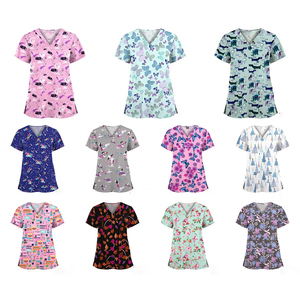 Uniformes Médicos para Hospital, Conjuntos de Uniformes de Enfermería, Parte Superior de Uniforme Médico de Spandex/Poliéster para Hombre, Diseños Personalizados, Servicio de Impresión OEM - Product Image 4