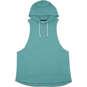 Camiseta sin mangas OEM para hombre, camiseta sin mangas con capucha para entrenamiento de gimnasio con bolsillo de canguro para hombre, camiseta sin mangas transpirable para entrenamiento de levantamiento de pesas para hombre - Product Image 2