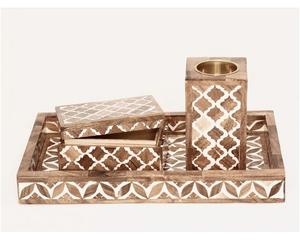 Juego de Quemadores de Incienso Decorativos Ecológicos para el Hogar, Precio al por Mayor, Bandeja con Incrustaciones de Nácar, Caja de Madera, Mármol y Resina, Bakhoor - Product Image 2