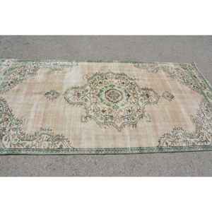 Tradicional Beige verde 4,3X8,5 pies de lana sala de estar alfombra clásica Aubusson Patchwork látex Vintage alfombra turca para pasillo - Product Image 3