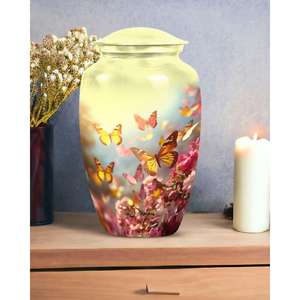 โกศเผาศพอลูมิเนียมปลายสูงลายทิวลิปสำหรับผู้ใหญ่ที่เก็บของประดับเคลือบเคลือบสำหรับตกแต่งความจุ3-4L - Product Image 6