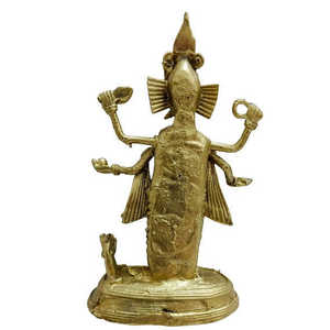 Artesanía Mukherjee, Escultura de Lujo Hecha a Mano de Ganesha Ganpati Bappa, Tamaño Mediano, Arte Dhokra de Latón, Decoración para el Hogar, Oficina y Sala de Estar - Product Image 3