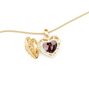 Jeulia Personalized Heart Photo <b>Locket</b> Necklace with Birthstone - Product Image 5
