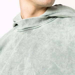 Vente en gros de sweat à capuche délavé à l'acide pour hommes 100% coton léger Streetwear séchage rapide impression de logo personnalisé - Product Image 3