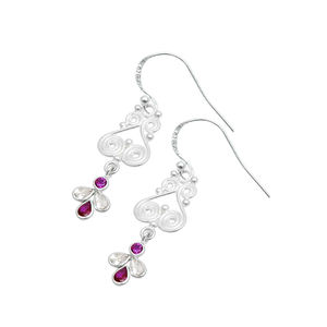 Nouveauté Boucles d'oreilles de luxe en argent sterling 925 avec zircon cubique blanc rubis, design unique, fournisseurs de bijoux faits à la main - Product Image 1