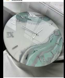 Durable Epoxy Resin Wall Clock-Handmade <b>Battery</b> <b>Operated</b> Modern Design Wedding Home Decor Customized Size Quality Furniture - Product Image 2