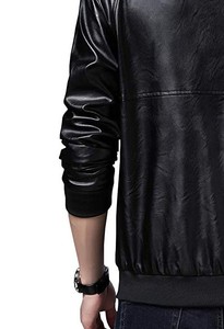 แจ็คเก็ตหนังสไตล์ใหม่สำหรับฤดูหนาว ปักลาย เสื้อผ้าผู้ชาย แขนยาว ซิป แจ็คเก็ตหนังลำลองสำหรับผู้ชาย - Product Image 6