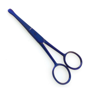 Tijeras de Belleza de Acero Inoxidable con Hoja Curva, Mango de Plástico, Duraderas, con Punta Redonda, Recortador de Vello Nasal y Barba, Tamaño Pequeño para Hombres - Product Image 3