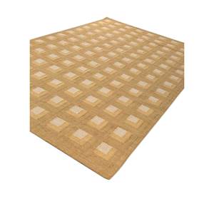 Checkers Gold <b>Flat</b> Weaves <b>Wool</b> Rug Handmade Boho Geometric Rectangle 9x12 for Bedroom Bed High Quality ADWL-13024 - Product Image 2