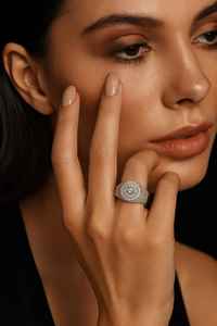 Mens iced out hip hop ring wide band moissanite <b>cluster</b> multi halo pave setting gold plated s925 silver wholesale - Product Image 2