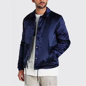 OEM personalizado logotipo de los hombres de satén de estilo callejero chaqueta abrigo con cierre de cinturón para primavera Otoño e Invierno - Product Image 1