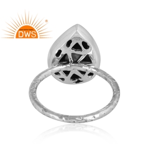 Best Selling Oxidized Sterling Silver Natural Cz And <b>Crystal</b> Quartz Gemstone Stackable <b>Ring</b> Custom Jewelry Manufacturer - Product Image 5