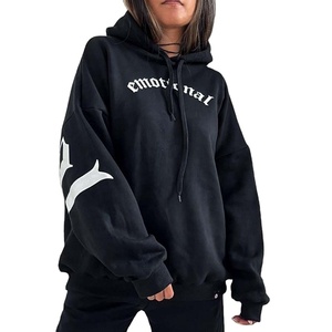 Premium Quality Baggy Winter Solid Long-Sleeve Stylish Hooded Pullover Front Pocket Woven New Fashionable <b>Tops</b> for Women - Product Image 1