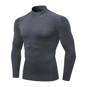 T-shirts de sport à manches longues pour homme personnalisés, respirants, pour la course à pied, l'entraînement, compression, respirants au niveau du cou, sportifs - Product Image 1