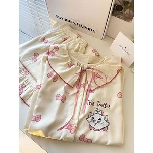 <span class=keywords><strong>Pigiama</strong></span> Personalizzato con Stampa <span class=keywords><strong>Gatto</strong></span> Cartoon per Donne e Ragazze, Maglia a Maniche Lunghe con Pantaloni, Abbigliamento da Notte, Set <span class=keywords><strong>Pigiama</strong></span> 2 Pezzi - Product Image 5