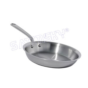 Batterie de cuisine en acier inoxydable brossé 6 pièces poêles à frire ustensiles de cuisine professionnels haute qualité manuelle certifiée CE - Product Image 2