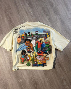 Venta al por mayor 100% algodón hombres camisetas recortadas de gran tamaño Boxy gráficos de alta calidad Stock disponible - Product Image 2