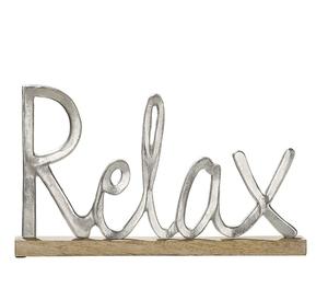 Escultura Decorativa de Metal con la Palabra 'Relax', Montada sobre Base de Madera, Decoración de Escritorio Motivacional Hecha a Mano para Sala de Estar, Oficina o Estante - Product Image 6