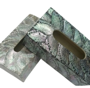 Caja de pañuelos de concha marina hecha a mano, elegante decoración costera para el hogar de Indonesia, Material de concha ecológico - Product Image 3