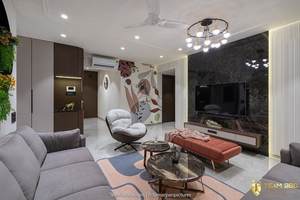 Tapis en laine abstrait de luxe, géométrique moderne, à poils longs et épais, tufté à la main, anti-chute de poils, anti-taches, pour salon, chambre et décoration intérieure - Product Image 2