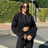 Veste bomber moto oversize pour femme Hirigin, veste en simili cuir, fourrure en cachemire, fermeture éclair, veste de motard pour le printemps