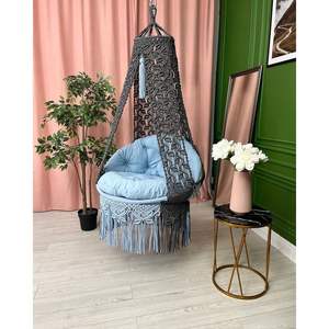 Silla Colgante de Macramé con Forma de Hoja para Interiores/Exteriores, Hamaca para Jardín, Sala de Estar, Patio, Dormitorio, Muebles para el Hogar - Product Image 2