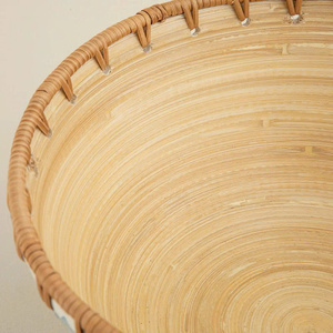 Look attrayant qualité haut de gamme meilleur choix pour la décoration intérieure vaisselle à la maison matériau naturel bambou filé avec bol en incrustation de Capiz - Product Image 2
