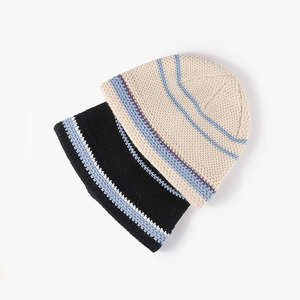 Venta al por mayor de moda de invierno Trawler Beanie Caps Hombres Unisex Cálido de punto con puños Gorros All Over Print Jacquard Beanie Hat - Product Image 6