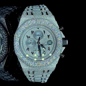 Reloj de alta calidad hecho a mano VVS Moissanite Diamond Icedown Hip Hop para mujer reloj automático de acero inoxidable al mejor precio - Product Image 6