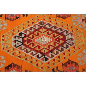 Tapis turc vintage 5,1x8,5 pi (156x260 cm), tapis en laine orange - Product Image 3