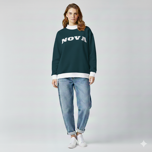 Nouveau style de rue tendance, vêtements d'hiver décontractés pour femmes, col montant oversize, manches longues décontractées, logo personnalisé sur le devant, polaire - Product Image 1