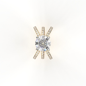 Avarta Jewellery Bague en or 1.50 carat solitaire et 80 cents en moissanite ronde - Product Image 4