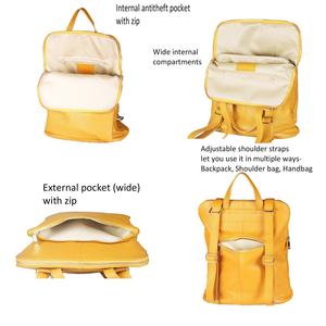 Genuine Leather Multi Pocket Travel <b>Laptop</b> Backpack School <b>Bag</b> Casual Daypack Men's Crazy Horse for Travelling LBK-0079C - Product Image 4