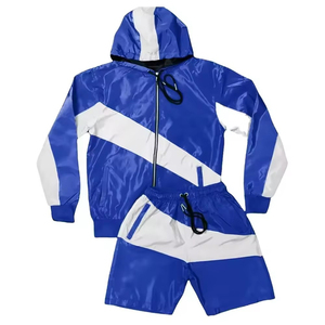 Premium quality 2025 Summer Custom Two Piece Windbreaker <b>Short</b> <b>Jacket</b> Set Men's Windbreaker Tracksuit <b>Short</b> Set custom logo - Product Image 2