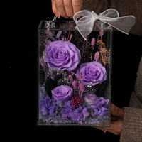 Coffret Cadeau Acrylique de Roses Éternelles Préservées – Idéal Fête des Mères, Saint-Valentin, Remise de Diplôme, Nouvel An