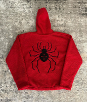 2025 haute qualité personnalisé brodé Sherpa polaire Baggy lâche araignée veste à capuche
