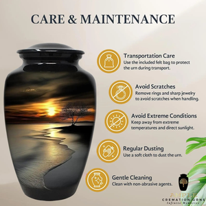 โกศเคลือบอลูมิเนียมเคลือบเมเรน่าดีไซน์รูปเถ้ากระดูกดีไซน์รูปทิวทัศน์แม่น้ำ - Product Image 3