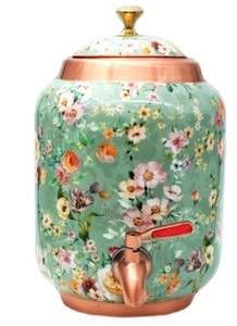 Conteneur à eau en cuivre unique et dernier cri avec couvercle, revêtement anti-corrosion, bouchon à ouverture par poussée-tirage pour la cuisine, la maison, l'hôtel et la restauration - Product Image 4