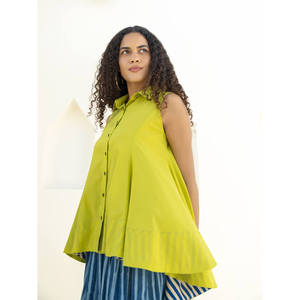 Top Asimétrico sin Mangas de Chifón de Seda para Mujer, Estilo Casual de Oficina - Product Image 2