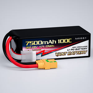 VANT FPV 드론 배터리 6S 리포 22.8V 6000/6500/7500/8000/8500/9000mAh 100C LiHV 배터리 7-8인치 400-450mm X8 10인치 FPV용 - Product Image 1