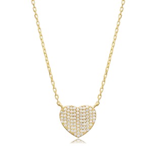 Collier avec pendentif turc en forme de cœur, pierre CZ, vente en gros, Istanbul, bijoux faits à la main en argent sterling 925 - Product Image 2