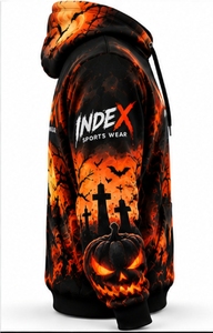 Index Men's Hooded <b>Sweatshirt</b> <b>Halloween</b> Pumpkin Print Casual Sportswear Autumn Wear Regular Fit - Product Image 5