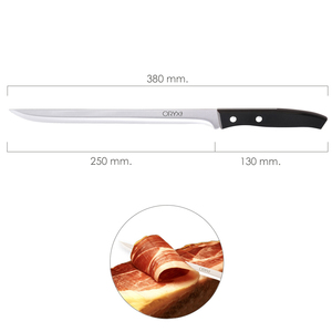Aspen Ham Carving Knife, Stainless Steel Blade, 25 cm, Black - Product Image 2