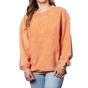 Women 100% Cotton Oversized Acid Wash <b>Corded</b> Crew Neck Sweatshirts Women Cotton Plus Size Women's Sweatshirts 2026 - Product Image 5