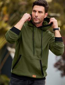 Sweat à capuche en coton brossé 320 GSM pour hommes veste polaire épaisse à fermeture éclair complète entraînement de style de rue décontracté pour l'automne - Product Image 3