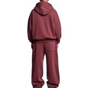 Oversize logotipo personalizado 100% algodón deportes personalizado lavado ácido chándal Puff estampado hombres pulóver Joggers ropa Streetwear hombres - Product Image 2