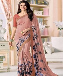 ATRACTIVE GEORGETTE SILK DIGITAL PRINT SAREE CON BLUSA SIN COSTAR USO DIARIO PRECIO AL POR MAYOR ETHNIC GRMENT RED - Product Image 1