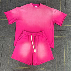 Conjunto de camiseta y pantalones cortos de algodón transpirable para hombre - Product Image 3