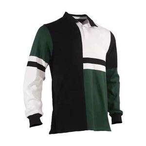 เสื้อรักบี้ผ้าเจอร์ซีย์แบบสั่งทำพร้อมแผ่นรองไหล่ระบายอากาศตาข่ายระบายอากาศและออกแบบโลโก้คลับ - Product Image 2